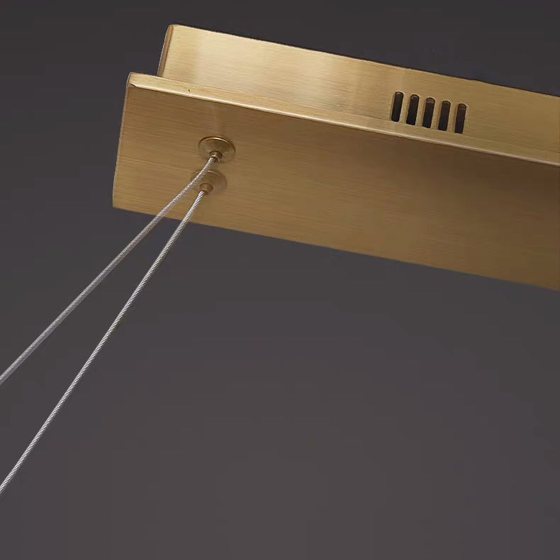 Modern Kitchen Island Lighting Oval Metal Island Light Fixture in Gold Finish