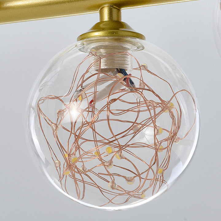 Modern Kitchen Island Lighting Oval Metal Island Ceiling Light with Glass Shade