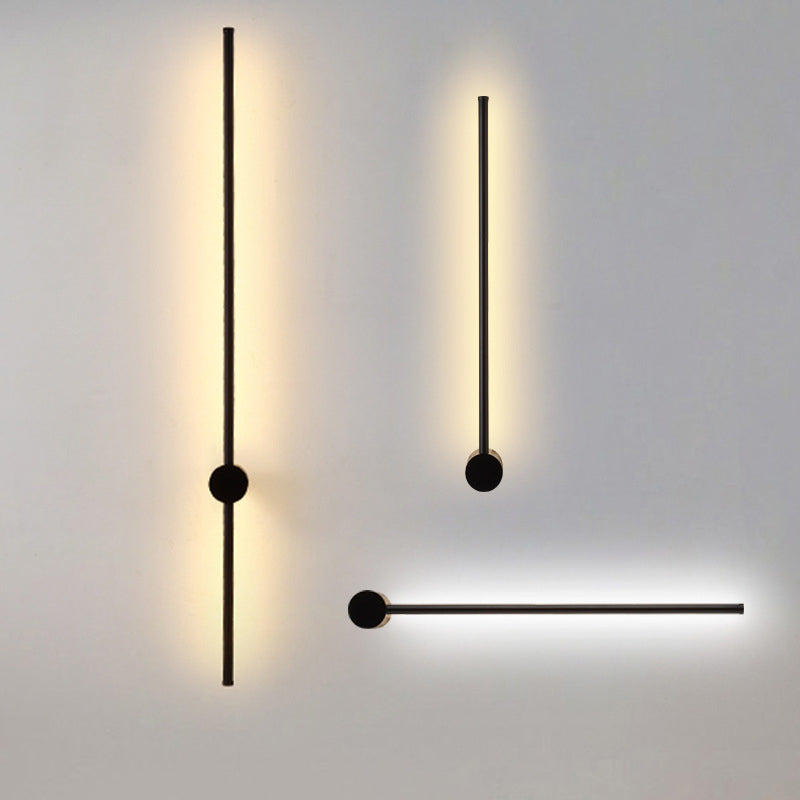 Modern Concise LED Wall Sconce Wrought Iron Linear Wall Lamp with Acrylic Shade