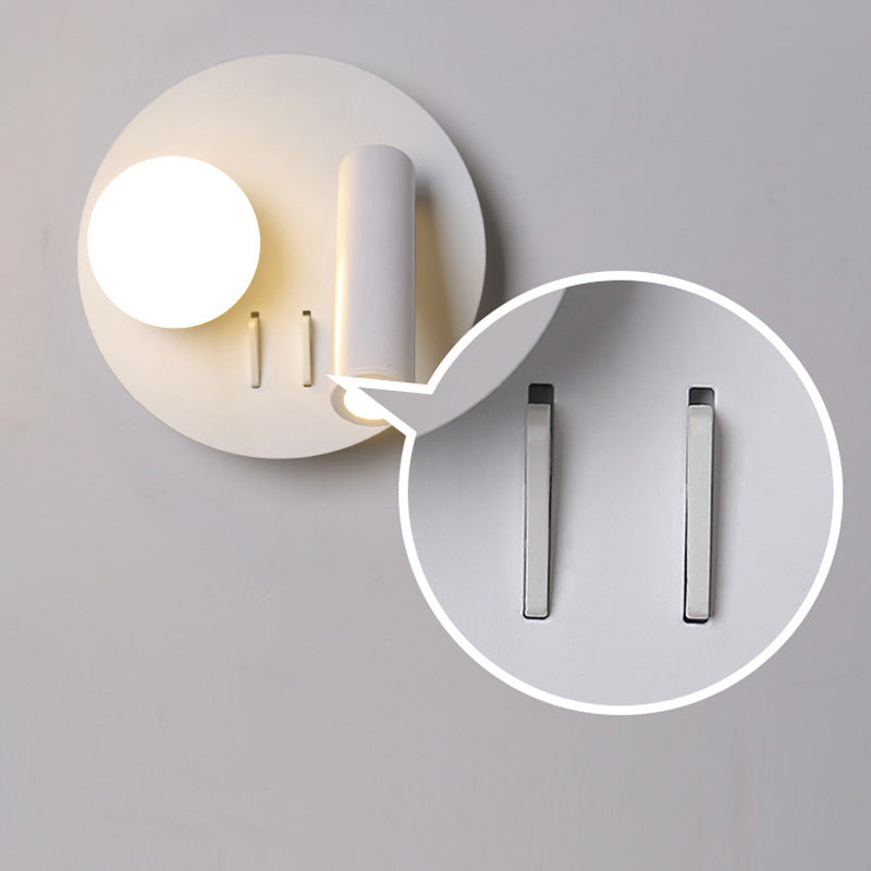 Lampe murale à LED blanche en acrylique dans la lumière murale de lecture en aluminium de style créatif moderne pour chambre à coucher