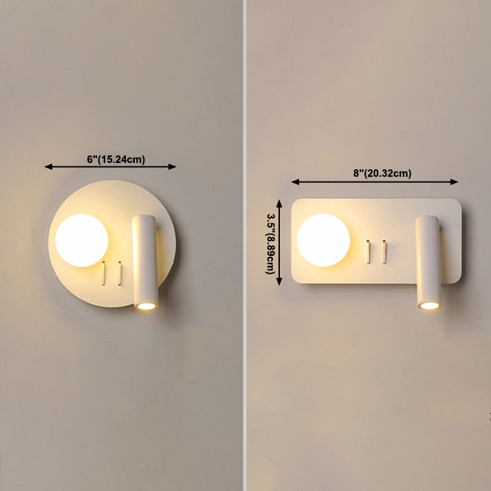 Lampe murale à LED blanche en acrylique dans la lumière murale de lecture en aluminium de style créatif moderne pour chambre à coucher