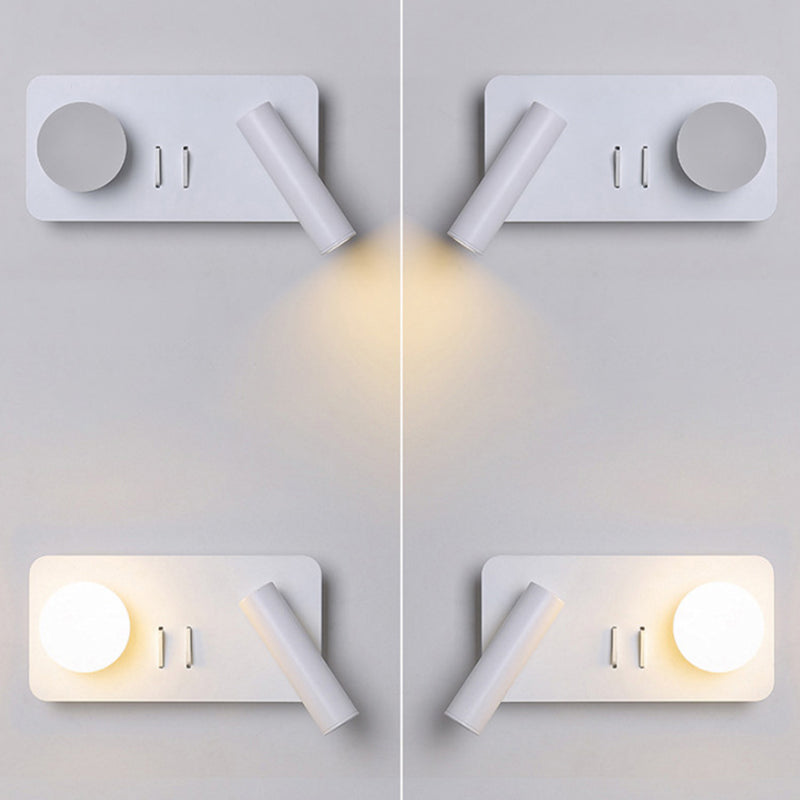 Lampe murale à LED blanche en acrylique dans la lumière murale de lecture en aluminium de style créatif moderne pour chambre à coucher