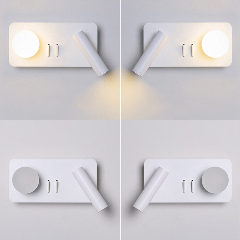 Lampe murale à LED blanche en acrylique dans la lumière murale de lecture en aluminium de style créatif moderne pour chambre à coucher