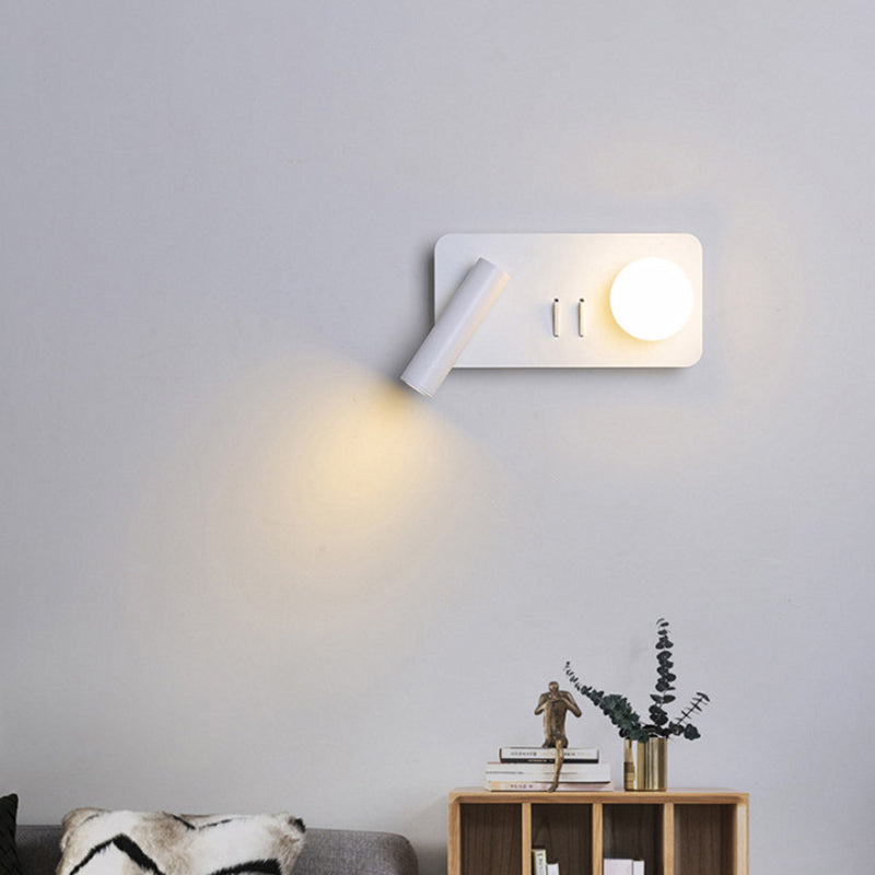 Lampe murale à LED blanche en acrylique dans la lumière murale de lecture en aluminium de style créatif moderne pour chambre à coucher