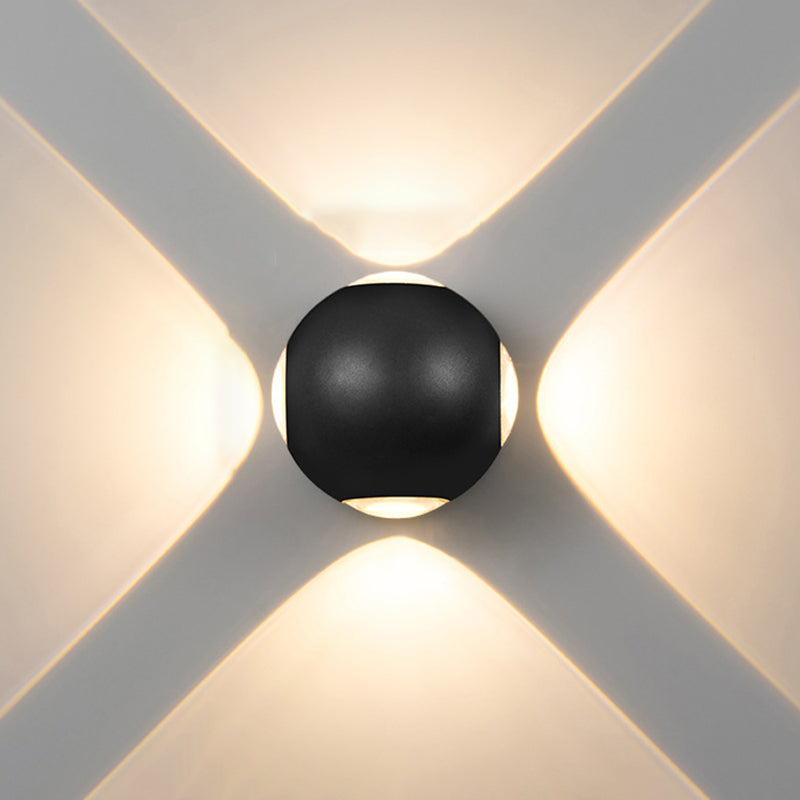 Modern Creative LED Waterproof Wall Lamp Aluminium Sphere Wall Sconce with Clear Glass Shade