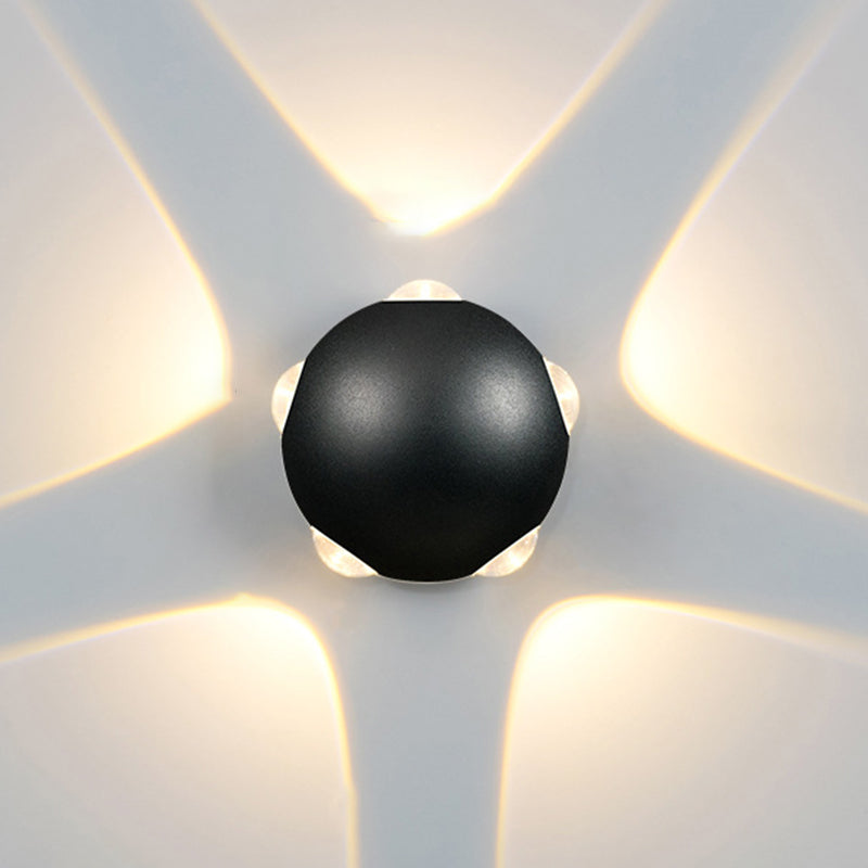 Modern Creative LED Waterproof Wall Lamp Aluminium Sphere Wall Sconce with Clear Glass Shade