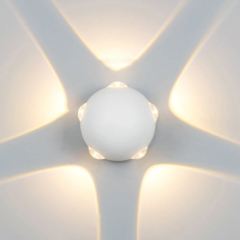 Modern Creative LED Waterproof Wall Lamp Aluminium Sphere Wall Sconce with Clear Glass Shade