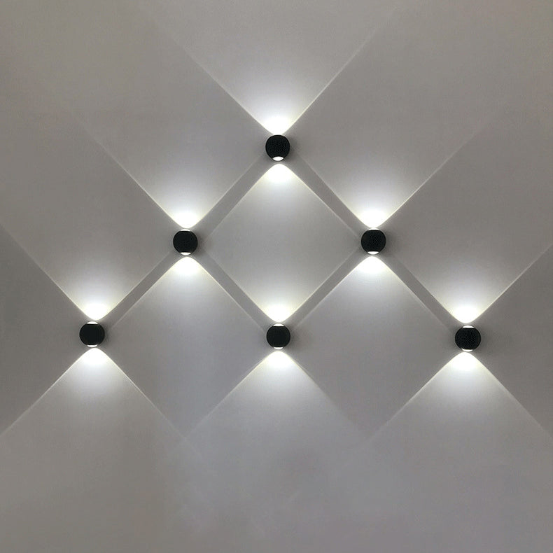 Modern creative LED impermeable Lámpara de pared de aluminio Sphere Spline de pared con sombra de vidrio transparente