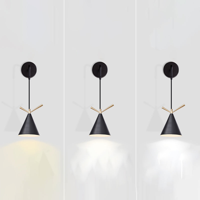 Lampe à paroi nordique moderne cône en fer forgé de clause de mur suspendu pour les espaces intérieurs