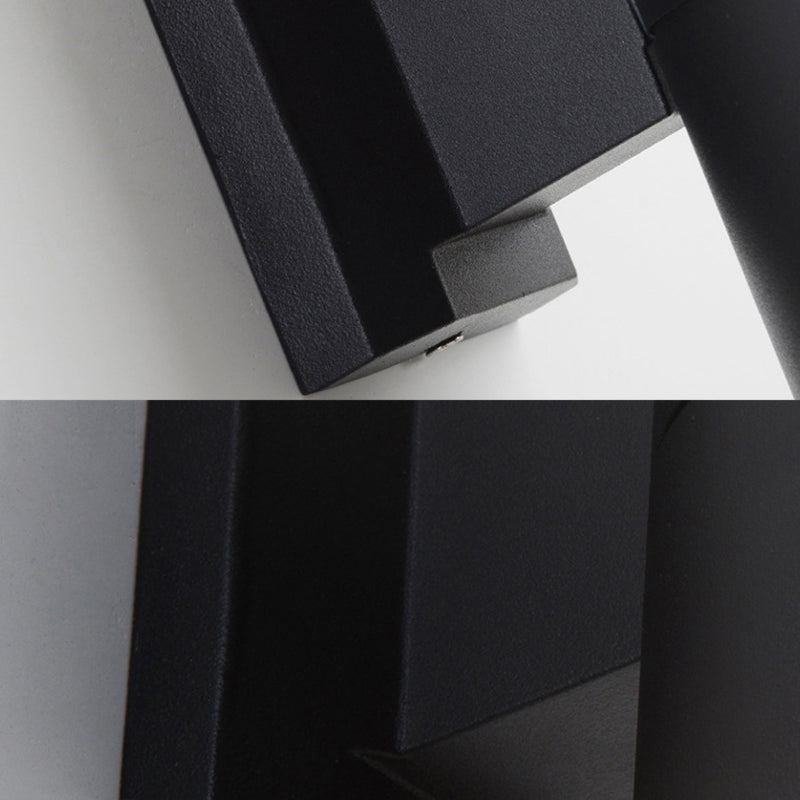 Mi-cylindre l'éclairage mural moderne métal métal 2 lumières lampe applicable en noir