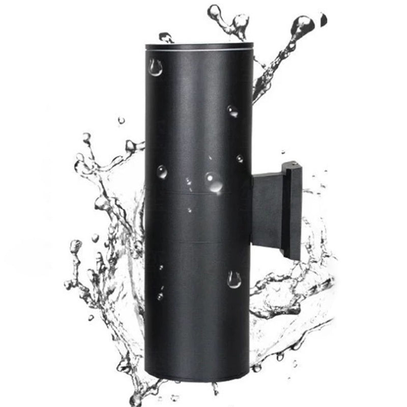 Mi-cylindre l'éclairage mural moderne métal métal 2 lumières lampe applicable en noir