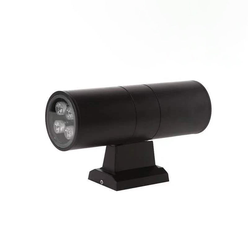 Half Cylinder Shade Wall Lighting Modern Style Metal 2 Lights Sconce Lamp in Black