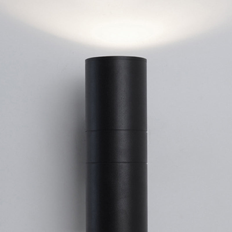 Mi-cylindre l'éclairage mural moderne métal métal 2 lumières lampe applicable en noir