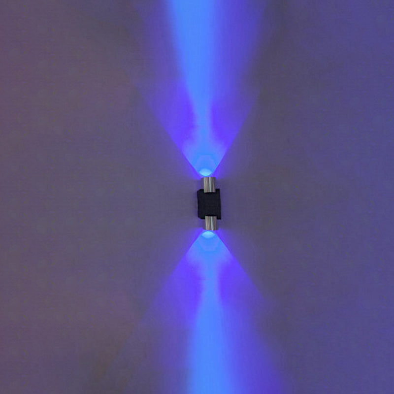 Half Cylinder Shade Wall Lighting Modern Style Metal 2 Lights Sconce Lamp in Chrome