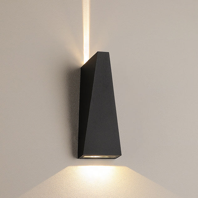 Geometric Shade Wall Lighting Modern Style Metal 2 Lights Sconce Lamp in Black