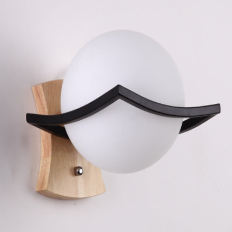 1 Light Globe Wall Sconce Lighting Modernwood Sconce Lighttures en marron