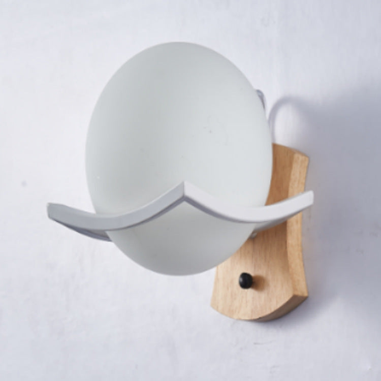 1 Light Globe Wall Sconce Lighting Modernwood Sconce Lighttures en marron