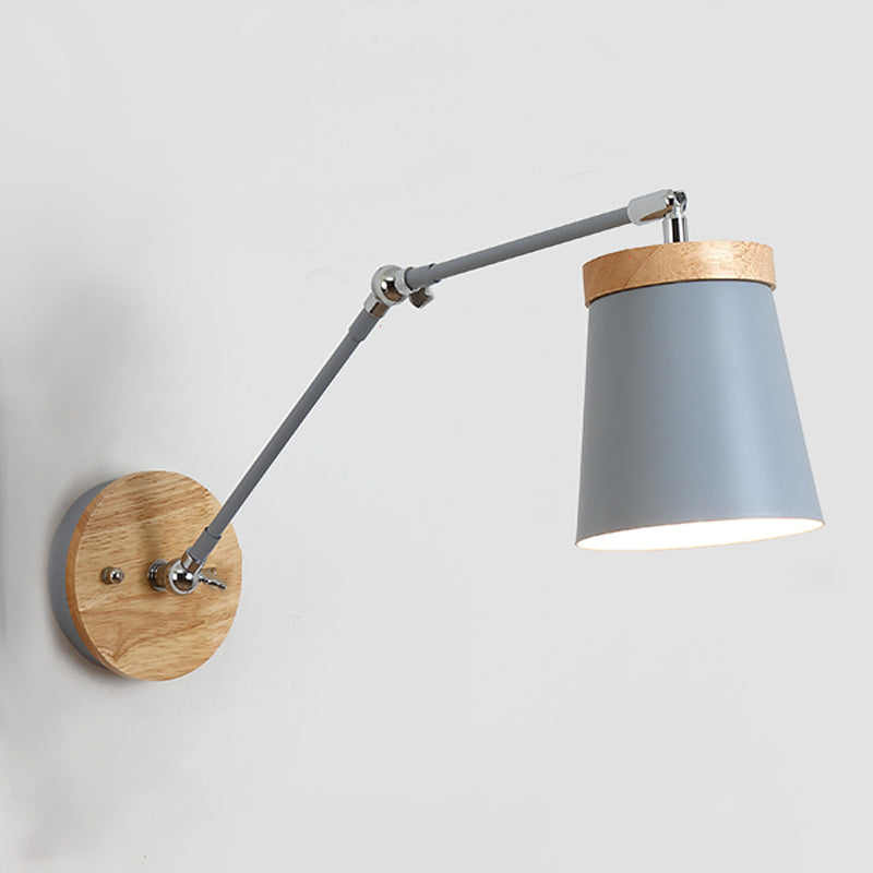 Geometric Shade Swing Arm Wall Lighting Modern Style Metal 1 Light Sconce Lamp