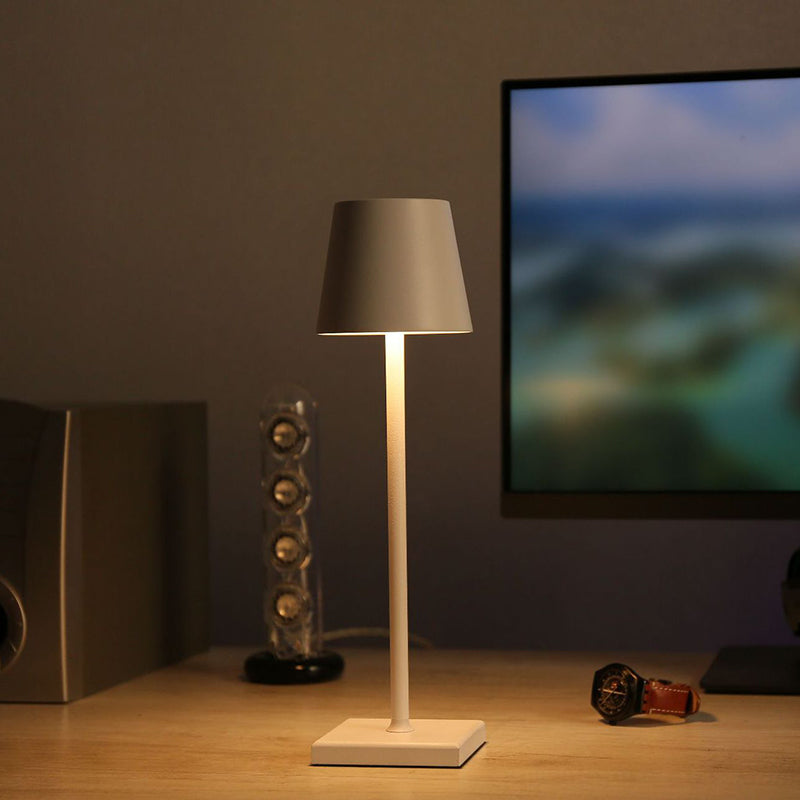 Lampe de table en métal avec commande tactile, lumière de table de cylindre pour le bureau