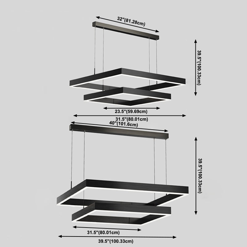 Moderno minimalismo a ciondolo a pendente a pendente chandelier kit di luce sospesa in metallo per soggiorno