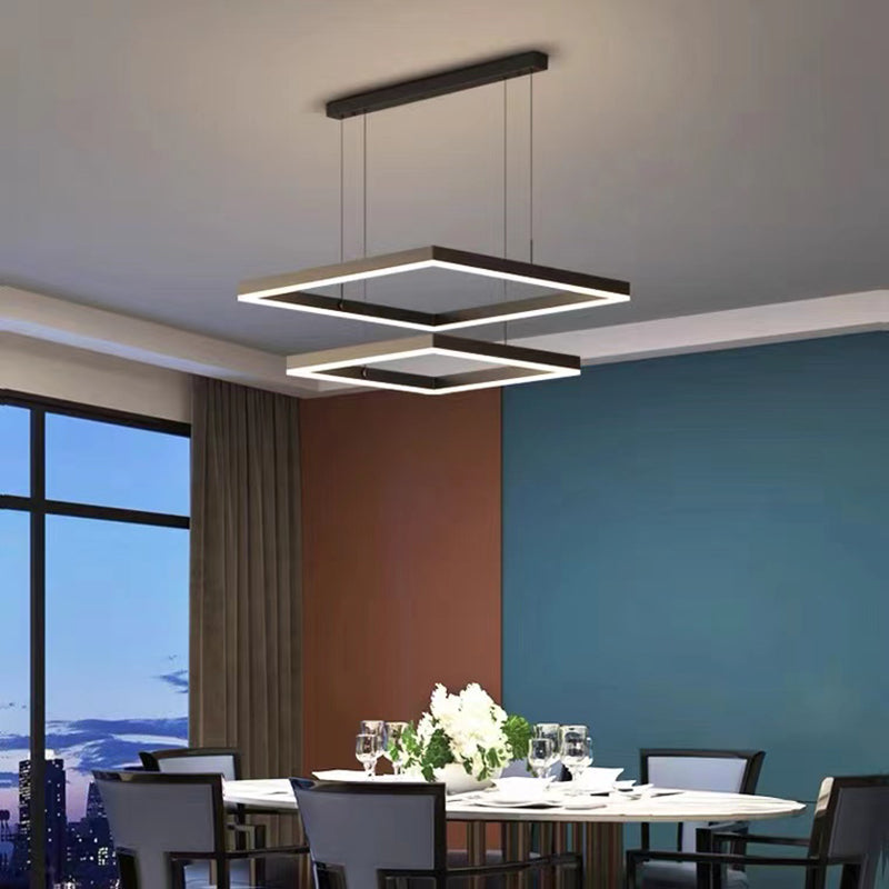 Moderno minimalismo a ciondolo a pendente a pendente chandelier kit di luce sospesa in metallo per soggiorno