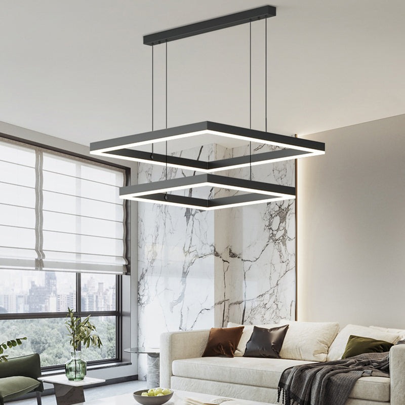 Moderno minimalismo a ciondolo a pendente a pendente chandelier kit di luce sospesa in metallo per soggiorno