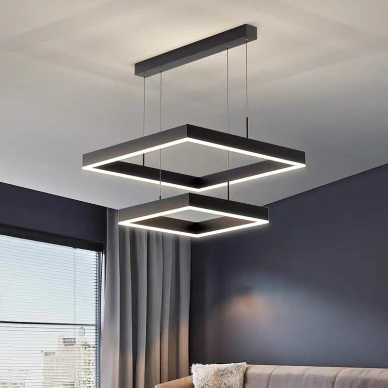 Moderno minimalismo a ciondolo a pendente a pendente chandelier kit di luce sospesa in metallo per soggiorno