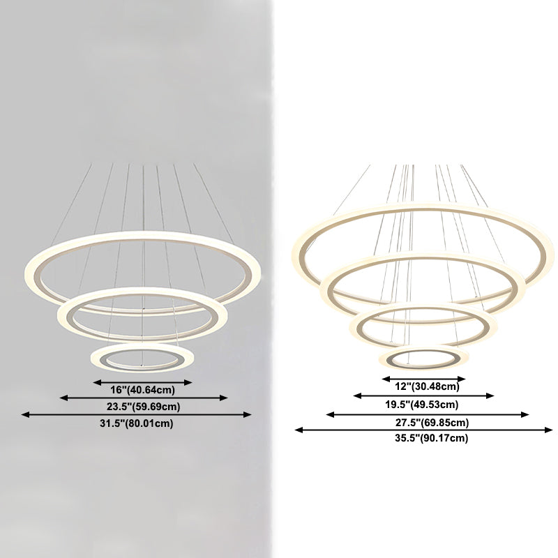 Moderne minimalisme -stijl LED hanger kroonluchter licht acryl hanger verlichting voor woonkamer