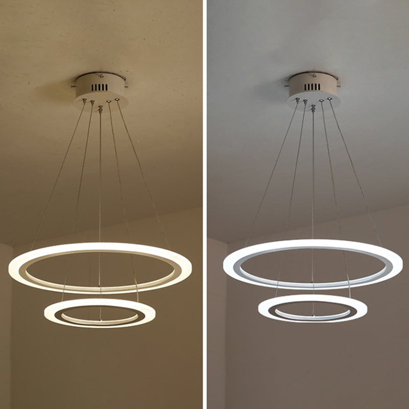 Moderne minimalisme -stijl LED hanger kroonluchter licht acryl hanger verlichting voor woonkamer