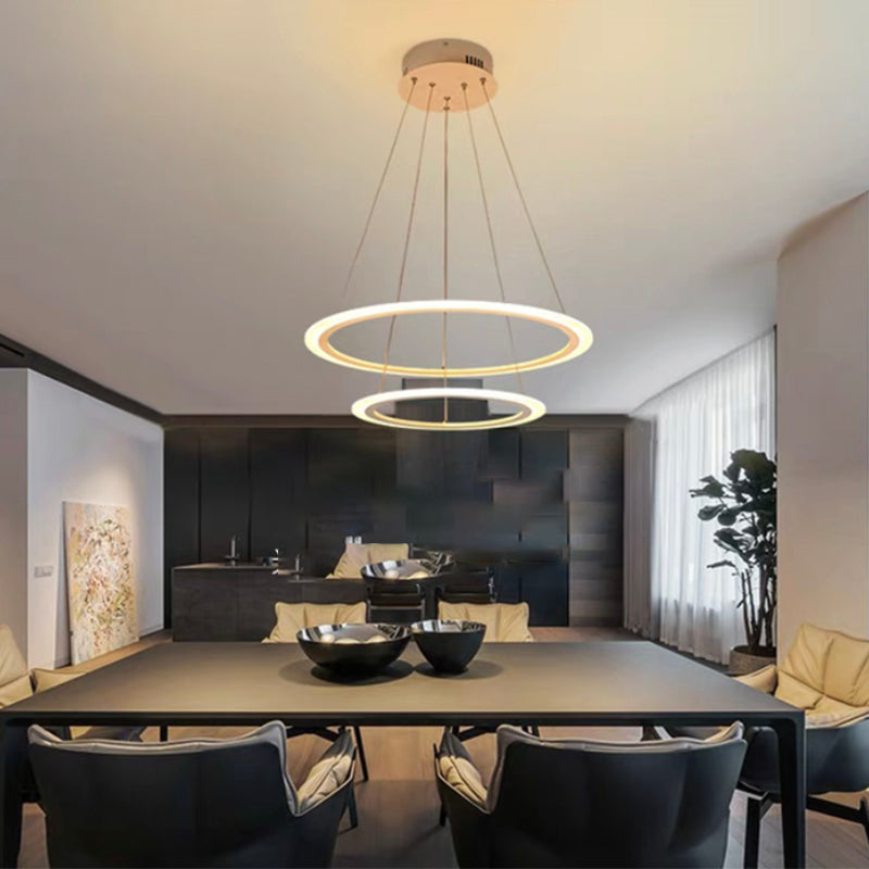 Moderne minimalisme -stijl LED hanger kroonluchter licht acryl hanger verlichting voor woonkamer