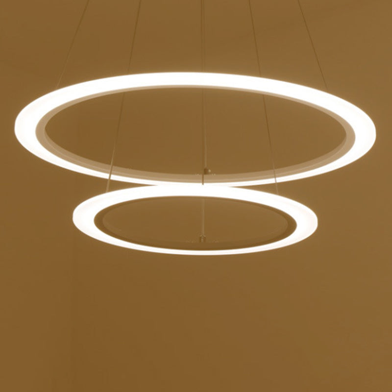 Moderne eenvoudige led hangende kroonluchter licht acrylhangende hanglampen voor eetkamer