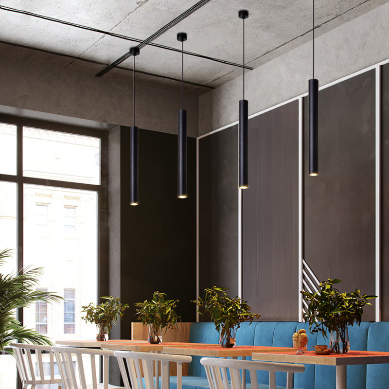 Zylindrisch hängende Anhänger leichte moderne Küche Anhänger Licht im schwarzen Finish