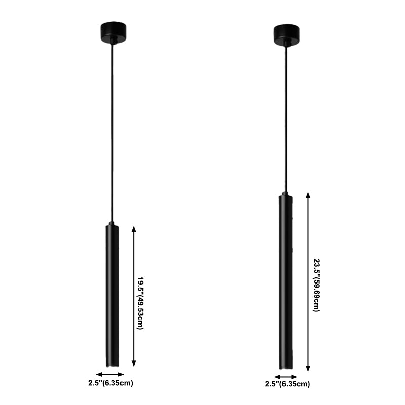 Zylindrisch hängende Anhänger leichte moderne Küche Anhänger Licht im schwarzen Finish