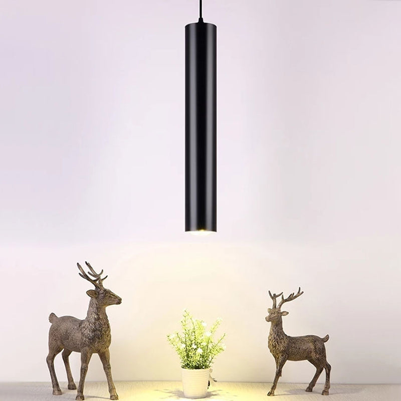 Zylindrisch hängende Anhänger leichte moderne Küche Anhänger Licht im schwarzen Finish