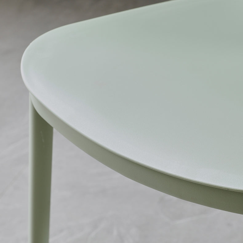 Silla de comedor de plástico cuadrada moderna con parte trasera abierta, sillas sin brazos laterales