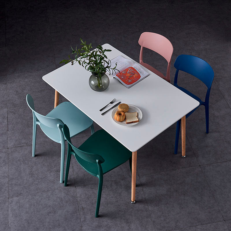 Sillas de comedor de plástico de estilo moderno, respaldo abierto, sillas laterales para cocina