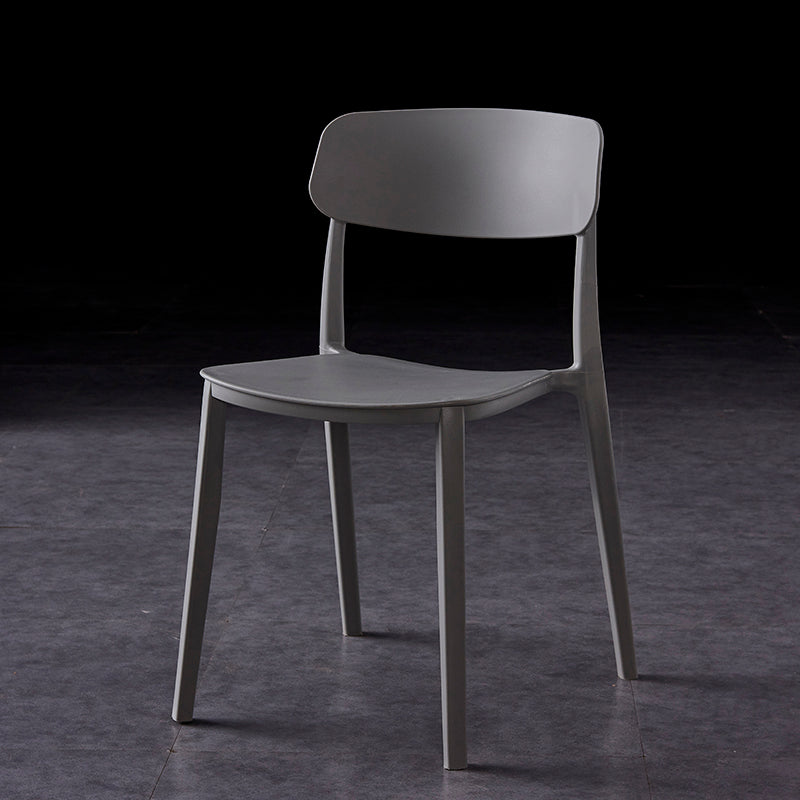 Sillas de comedor de plástico de estilo moderno, respaldo abierto, sillas laterales para cocina