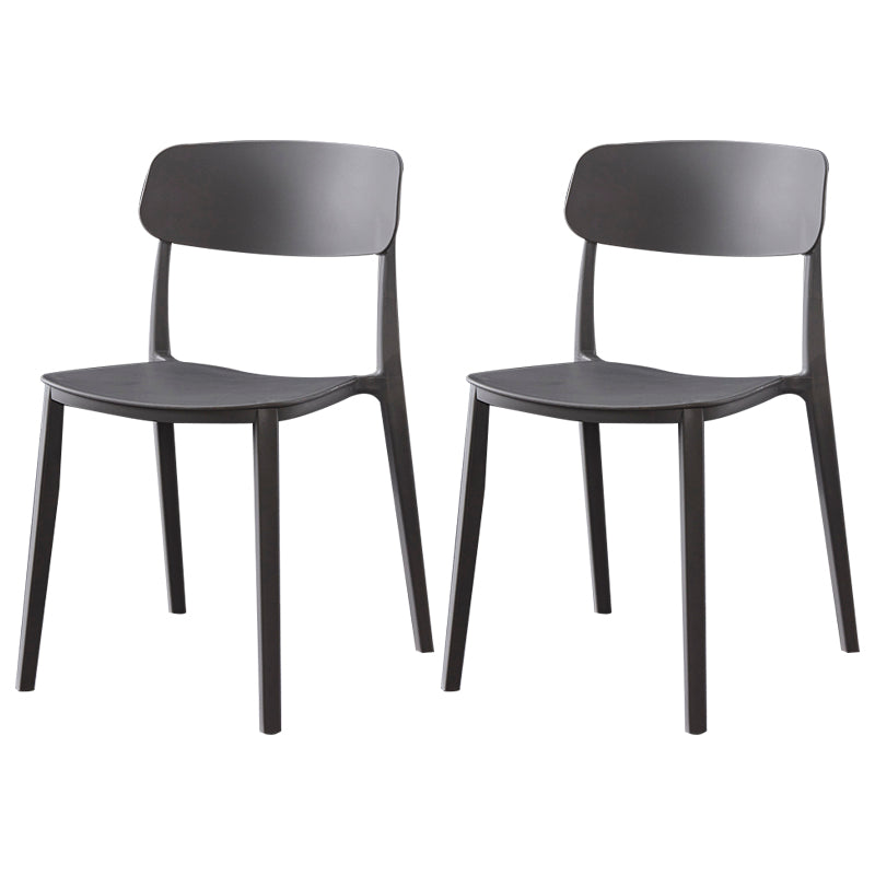 Sillas de comedor de plástico de estilo moderno, respaldo abierto, sillas laterales para cocina