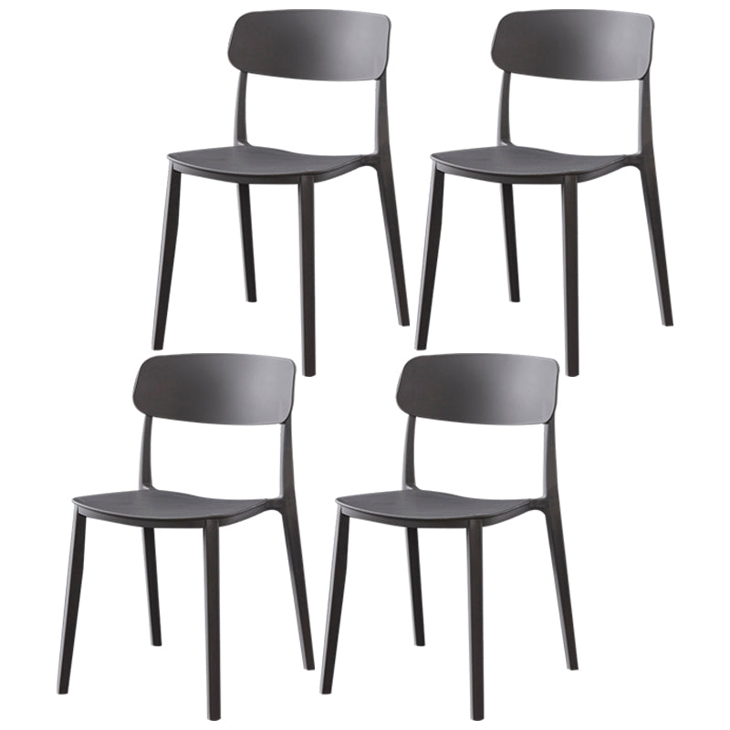 Sillas de comedor de plástico de estilo moderno, respaldo abierto, sillas laterales para cocina