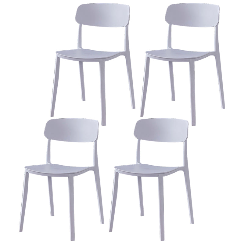 Sillas de comedor de plástico de estilo moderno, respaldo abierto, sillas laterales para cocina