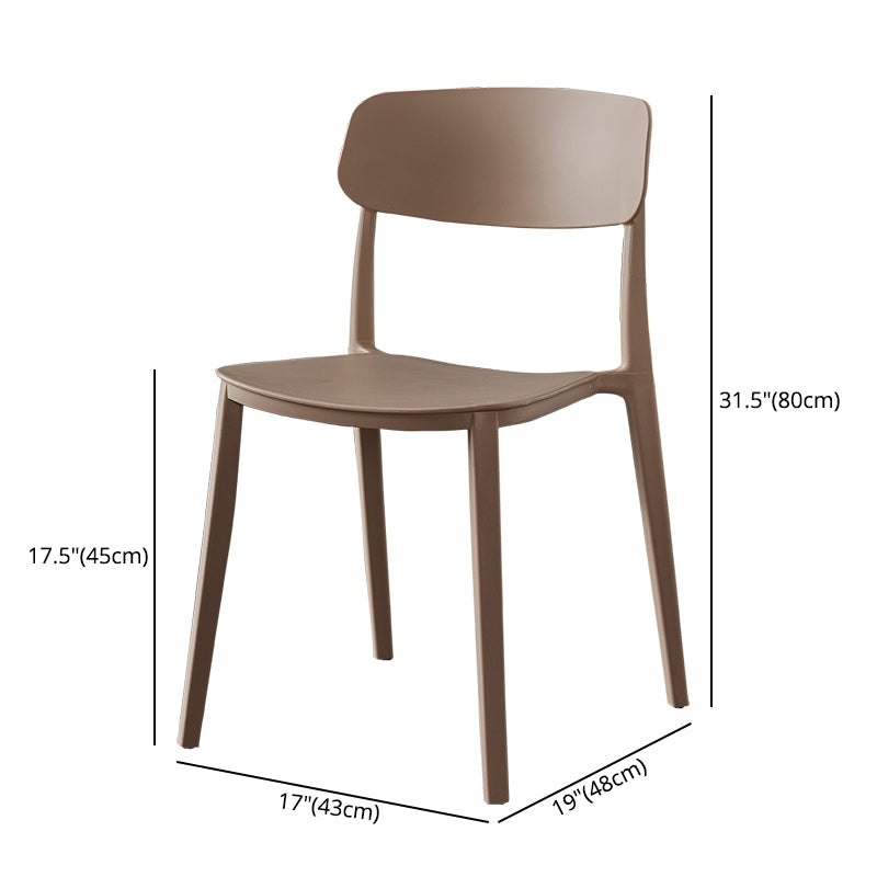 Sillas de comedor de plástico de estilo moderno, respaldo abierto, sillas laterales para cocina