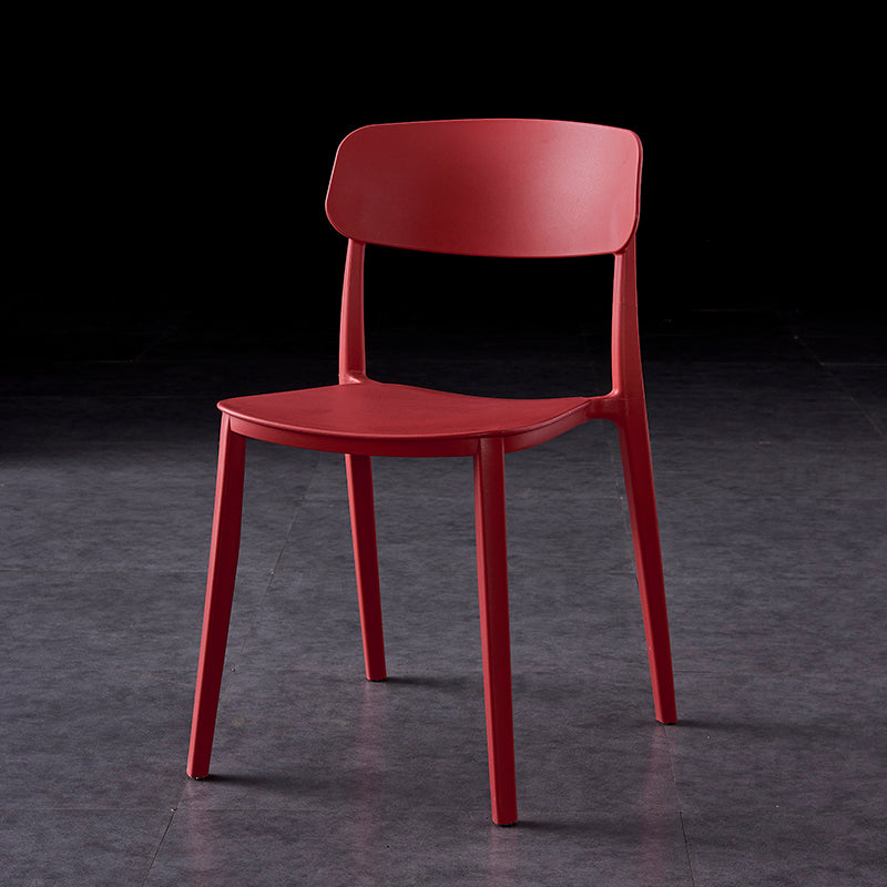 Chaises de salle à manger en plastique de style contemporain, chaises latérales de salle à manger à dossier ouvert pour la cuisine