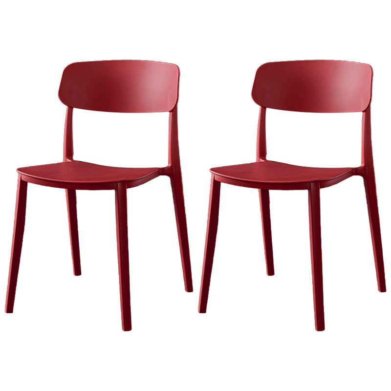 Sillas de comedor de plástico de estilo moderno, respaldo abierto, sillas laterales para cocina