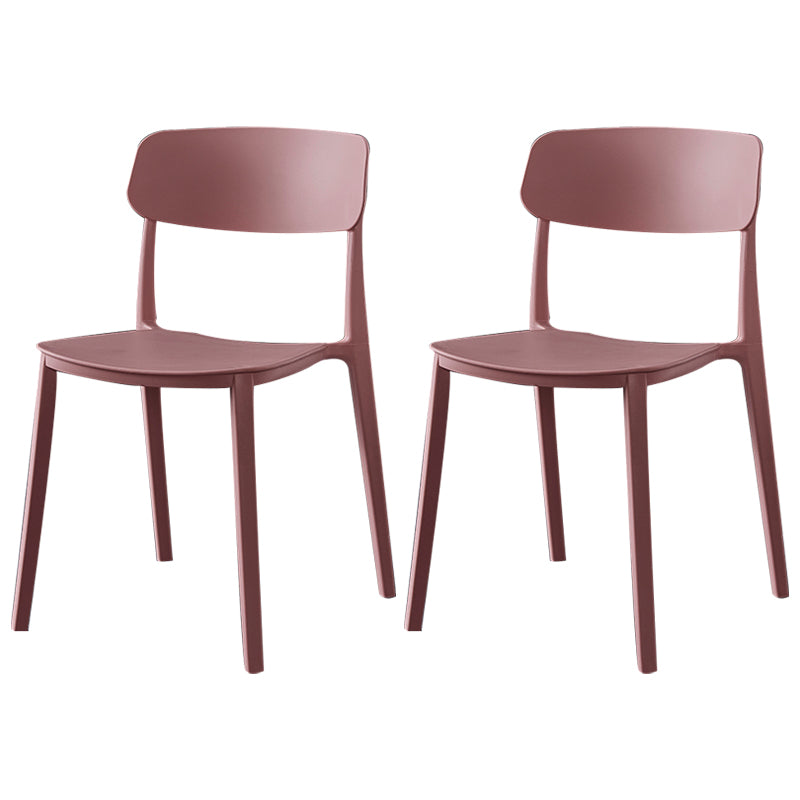 Sillas de comedor de plástico de estilo moderno, respaldo abierto, sillas laterales para cocina