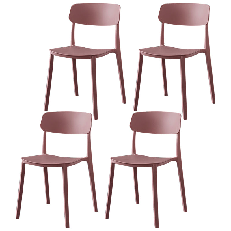 Sillas de comedor de plástico de estilo moderno, respaldo abierto, sillas laterales para cocina