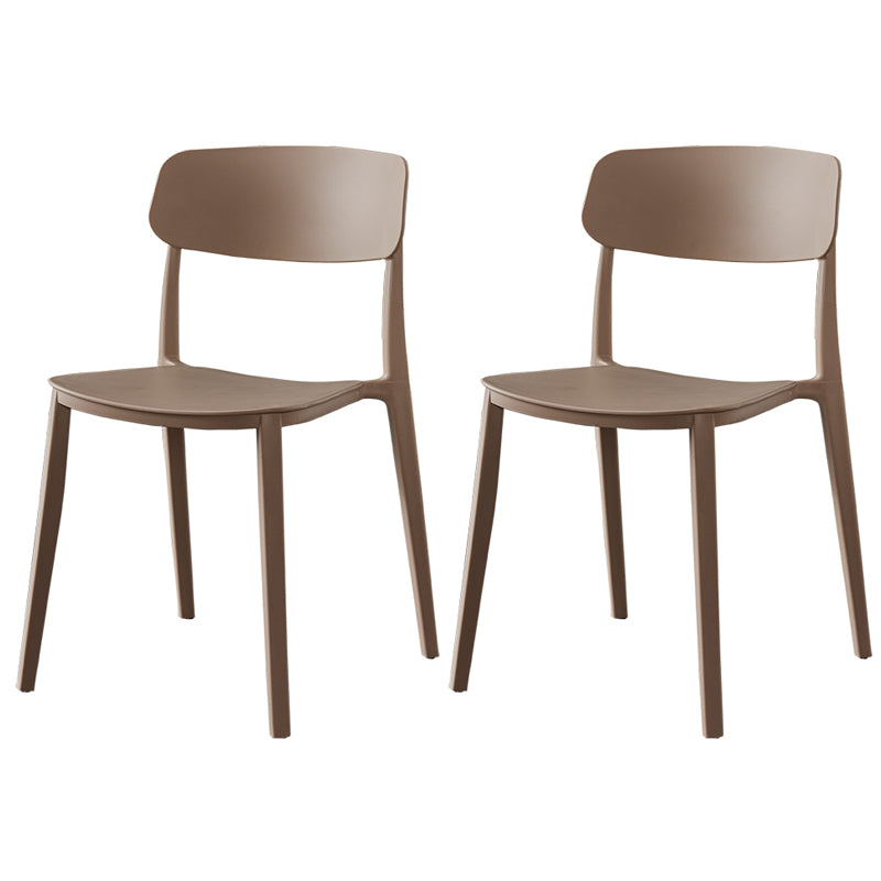 Sillas de comedor de plástico de estilo moderno, respaldo abierto, sillas laterales para cocina