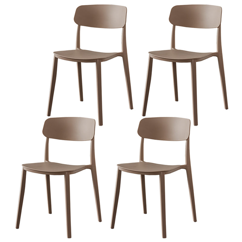 Sillas de comedor de plástico de estilo moderno, respaldo abierto, sillas laterales para cocina