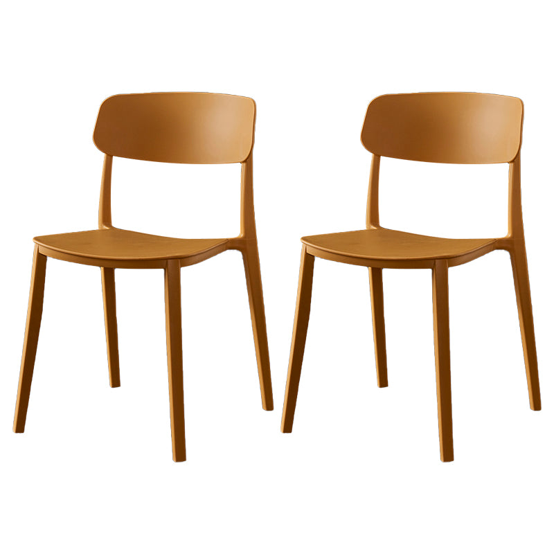 Sillas de comedor de plástico de estilo moderno, respaldo abierto, sillas laterales para cocina