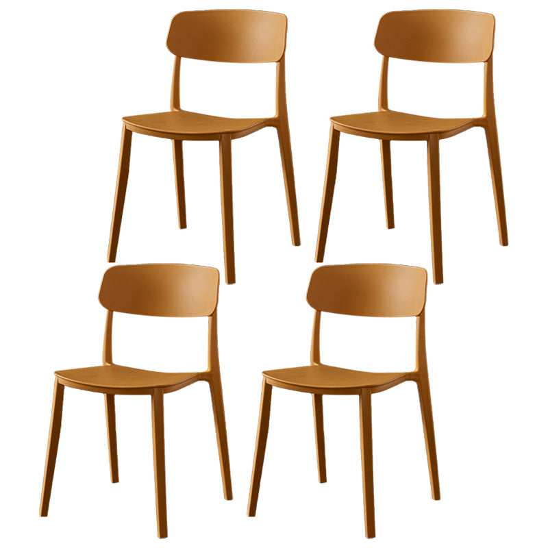 Sillas de comedor de plástico de estilo moderno, respaldo abierto, sillas laterales para cocina