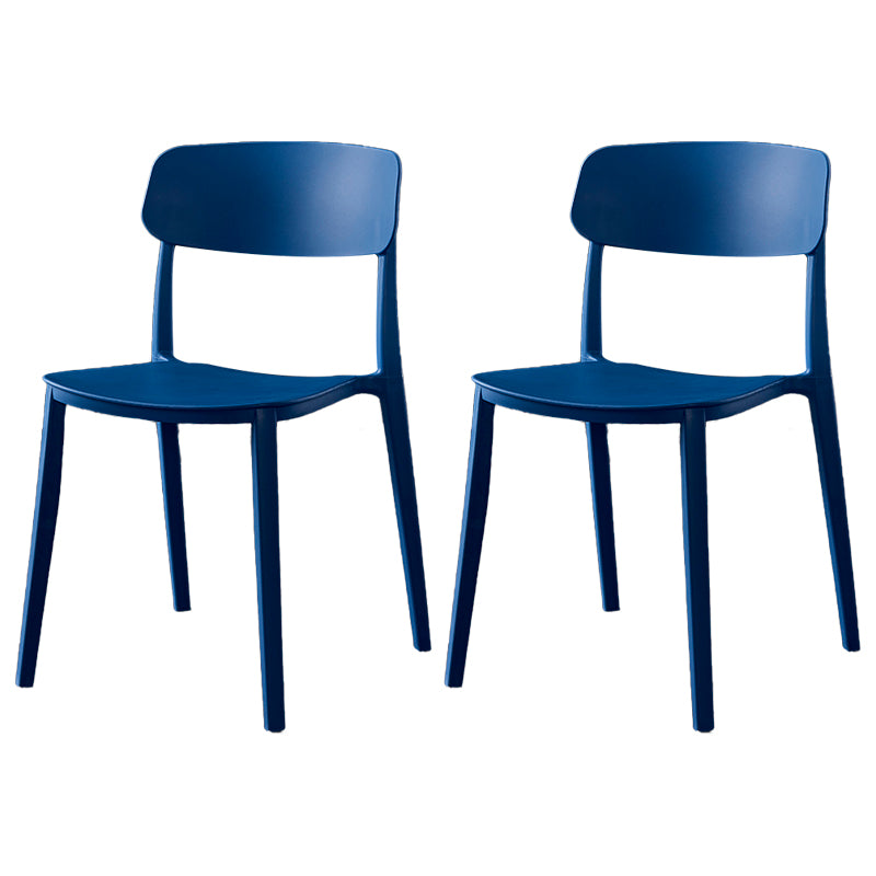 Sillas de comedor de plástico de estilo moderno, respaldo abierto, sillas laterales para cocina